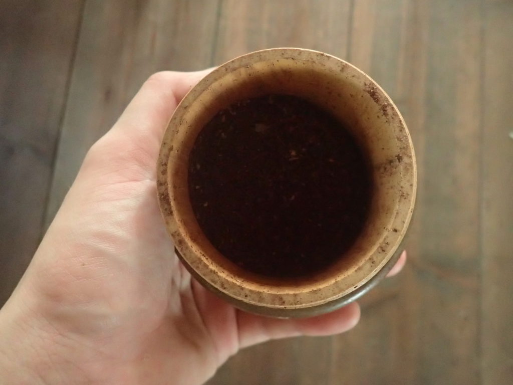 コーヒー豆を挽いた